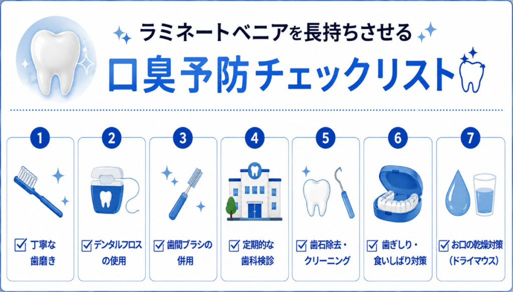 ラミネートベニアの口臭予防チェックリスト